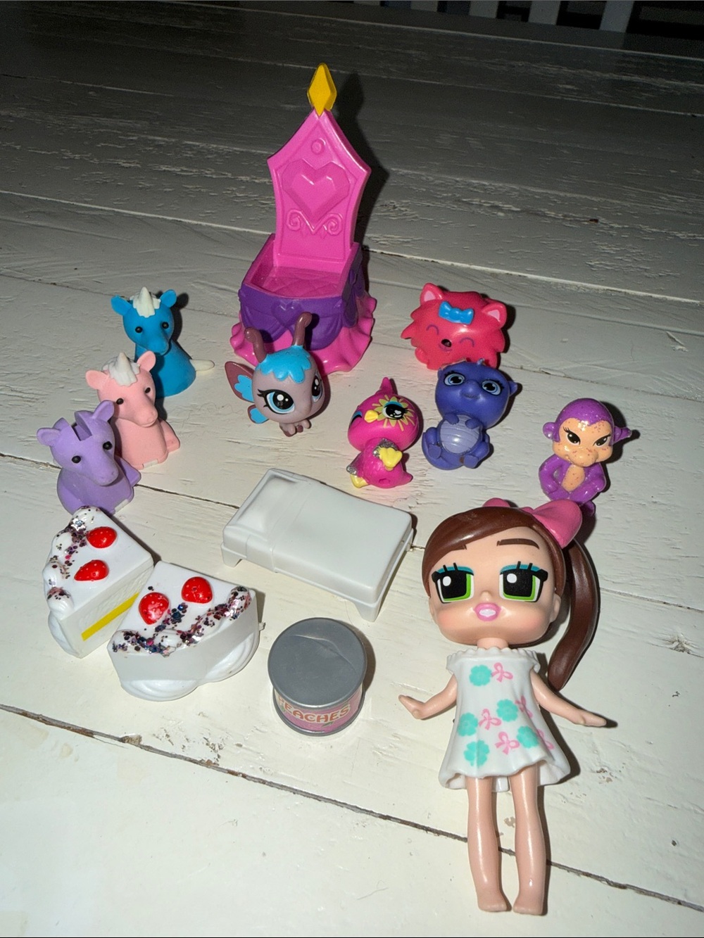 Pink Doll Playset with Assorted Tiny Animal Figures - Kids Toys